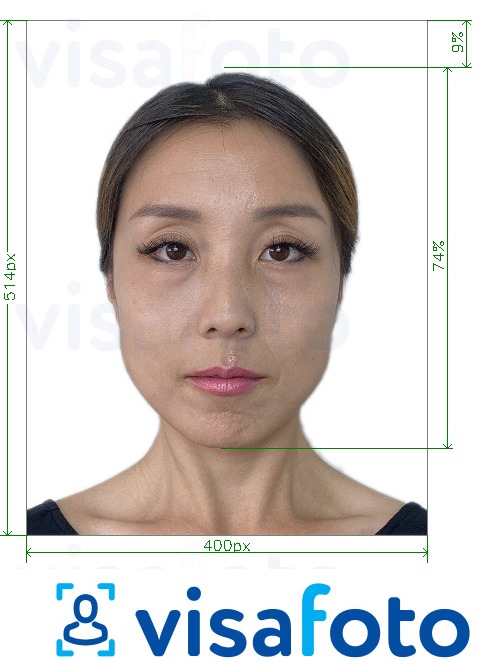 Example of photo for Singapore passport online 400x514 px with exact size specification